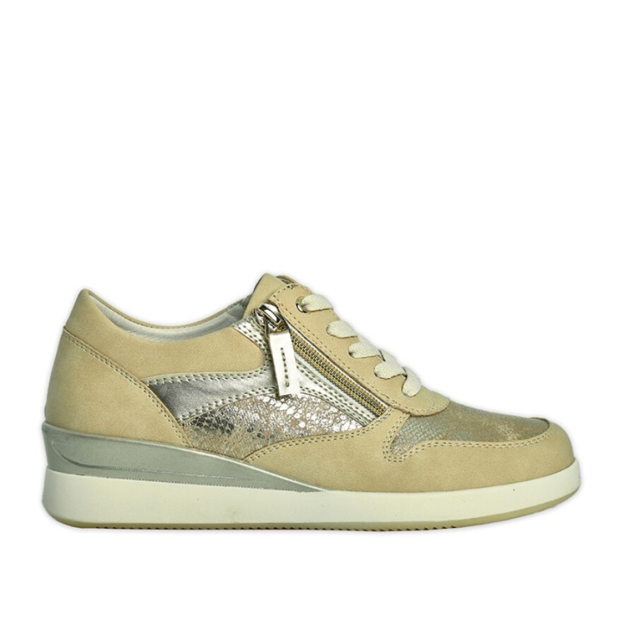 Femme LADY CONFORT  | Baskets Femme Beige Effet Python Lady Confort